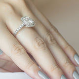 Akin to Love Cushion Moissanite and Diamond Engagement Ring