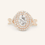 Akin to Embrace Oval Moissanite and Diamond Engagement Ring