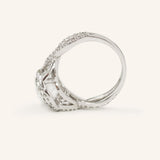 Akin to Embrace Oval Moissanite and Diamond Engagement Ring