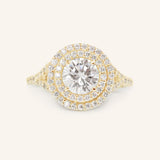 Akin to Crossing Paths Round Moissanite and Diamond Engagement Ring