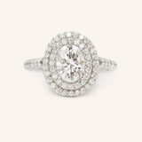 Akin to Love Oval Moissanite and Diamond Engagement Ring