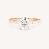 Morning Rose Oval Moissanite Diamond Engagement Ring
