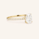 Morning Rose Oval Moissanite Diamond Engagement Ring