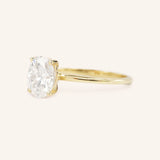Morning Rose Oval Moissanite Cathedral Engagement Ring