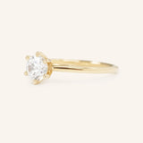 Wedding Arbor Round Moissanite 6-Prong Solitaire Cathedral Engagement Ring
