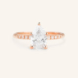 Moonlight Sky Pear Cut Moissanite Diamond Accent Engagement Ring