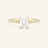 Moonlight Sky Oval Moissanite Diamond Half Eternity Engagement Ring