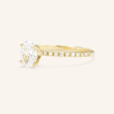 Moonlight Sky Oval Moissanite Diamond Half Eternity Engagement Ring
