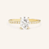 Moonlight Sky Oval Moissanite Diamond Accent Engagement Ring