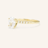 Moonlight Sky Oval Moissanite Diamond Accent Engagement Ring