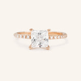 Moonlight Sky Princess Moissanite Diamond Half Eternity Engagement Ring