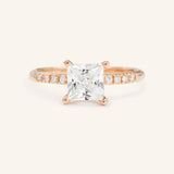 Moonlight Sky Princess Moissanite Diamond Accent Engagement Ring