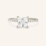 Moonlight Sky Princess Moissanite Diamond Half Eternity Engagement Ring