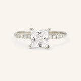 Moonlight Sky Princess Moissanite Diamond Accent Engagement Ring