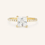 Moonlight Sky Princess Moissanite Diamond Half Eternity Engagement Ring