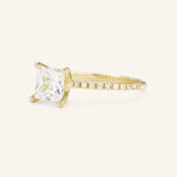 Moonlight Sky Princess Moissanite Diamond Half Eternity Engagement Ring