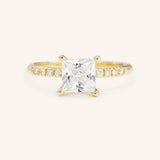 Moonlight Sky Princess Moissanite Diamond Accent Engagement Ring