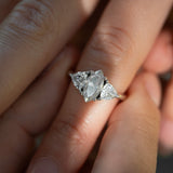 Summer Triangle Marquise Moissanite Three Stone Engagement Ring