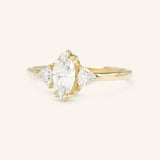 Summer Triangle Marquise Moissanite Three Stone Engagement Ring