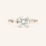 Stately Manor Round Tapered Baguette Three Stone Engagement Ring