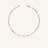 2.6mm Gold Paperclip-Style Chain Bracelet