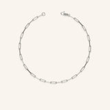 2.6mm Gold Paperclip-Style Chain Bracelet