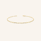 2.6mm Gold Paperclip-Style Chain Bracelet