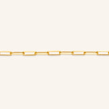 2.6mm Gold Paperclip-Style Chain Bracelet