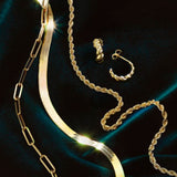 2.6mm Gold Paperclip-Style Chain Bracelet