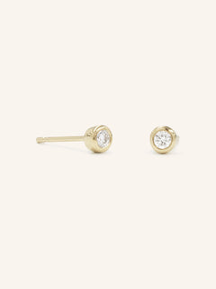 Sugar Almond Diamond Bezel Earrings