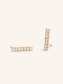 Down the Aisle 7 Diamond Bar Stud Earrings