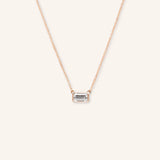 Hudson Emerald Moissanite Bezel Necklace