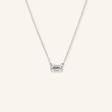 Hudson Emerald Moissanite Bezel Necklace