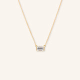 Hudson Emerald Moissanite Bezel Necklace