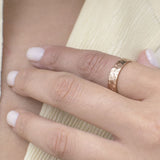 Ripple Water 4MM Hammered Flat Edge Wedding Band