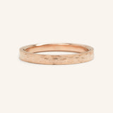 Ripple Water 2MM Hammered Flat Edge Wedding Band