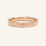 Ripple Water 3MM Hammered Flat Edge Wedding Band