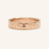 Ripple Water 5MM Hammered Flat Edge Wedding Band