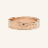 Ripple Water 6MM Hammered Flat Edge Wedding Band