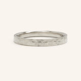 Ripple Water 2MM Hammered Flat Edge Wedding Band