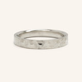 Ripple Water 4MM Hammered Flat Edge Wedding Band