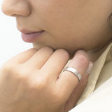 Ripple Water 4MM Hammered Flat Edge Wedding Band