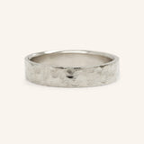 Ripple Water 5MM Hammered Flat Edge Wedding Band