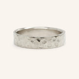 Ripple Water 6MM Hammered Flat Edge Wedding Band