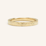 Ripple Water 2MM Hammered Flat Edge Wedding Band