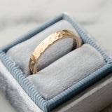 Ripple Water 3MM Hammered Flat Edge Wedding Band
