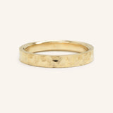 Ripple Water 4MM Hammered Flat Edge Wedding Band