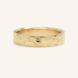 Ripple Water 5MM Hammered Flat Edge Wedding Band