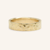 Ripple Water 6MM Hammered Flat Edge Wedding Band