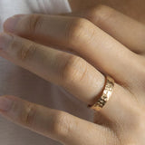 Ripple Water 6MM Hammered Flat Edge Wedding Band